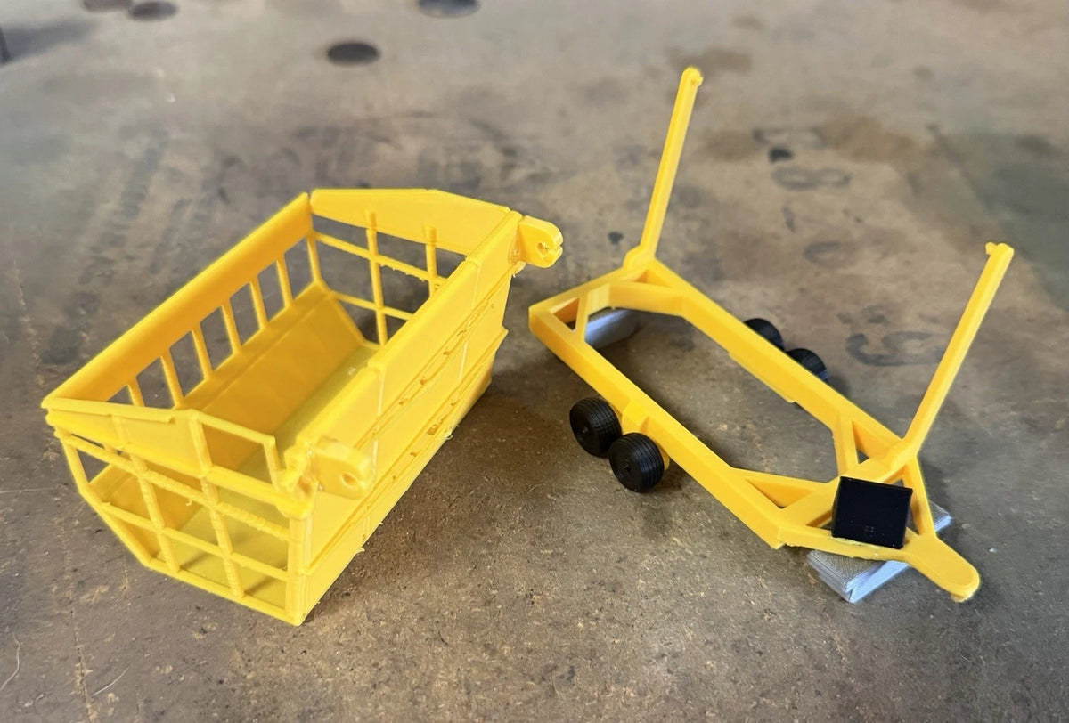 1/64 Scale Cotton Cart Kit - Yellow / Custom Farm Toys
