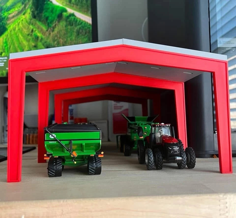 1/64 Scale Red Iron Cover Barn Model for DCP / Custom Farm Toy Displays Diorama