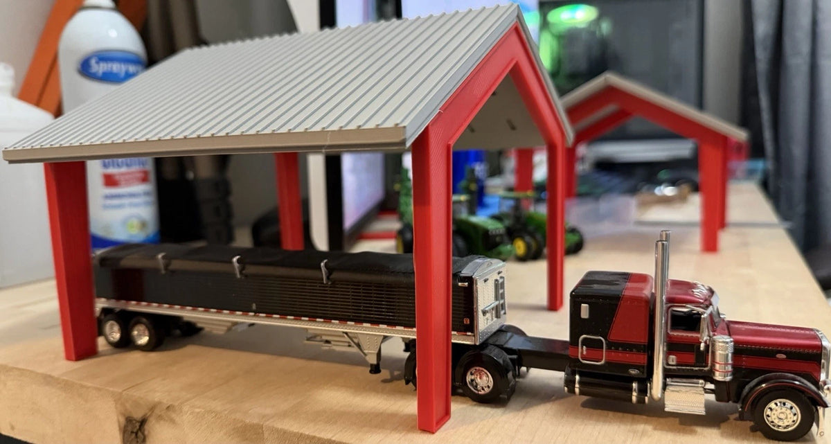 1/64 Scale Red Iron Shop V2 HALF SIZE - Custom Farm Toy Displays/Buildings