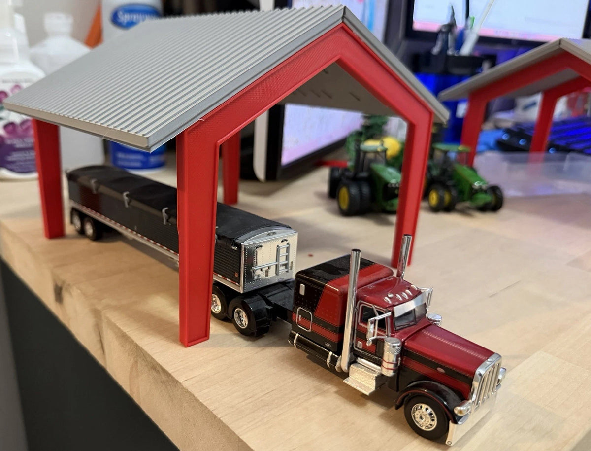 1/64 Scale Red Iron Shop V2 HALF SIZE - Custom Farm Toy Displays/Buildings