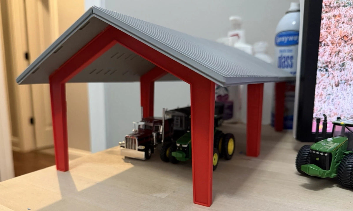 1/64 Scale Red Iron Shop V2 *NO SIDES* - Custom Farm Toy Buildings
