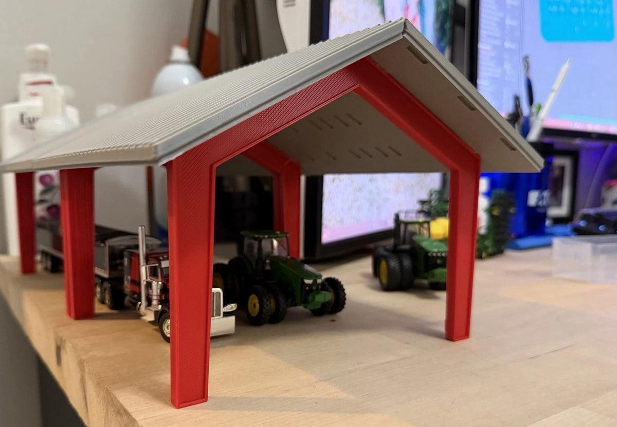 1/64 Scale Red Iron Shop V2 *NO SIDES* - Custom Farm Toy Buildings