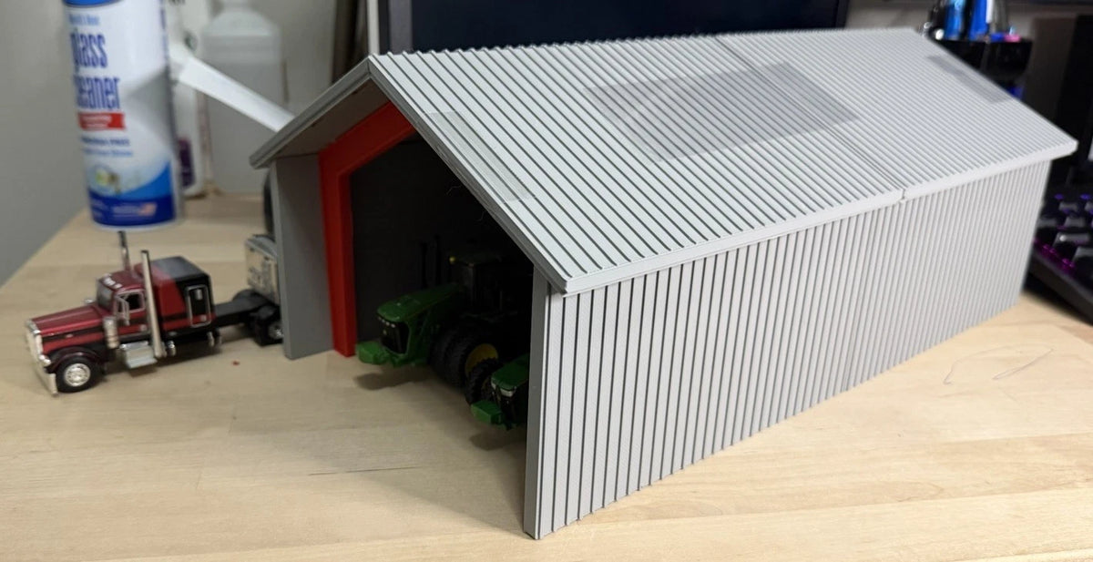 1/64 Scale Red Iron Cover Barn V2 - For Custom Farm Toy Displays