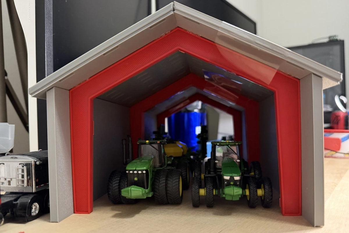 1/64 Scale Red Iron Cover Barn V2 - For Custom Farm Toy Displays
